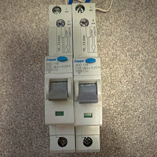 Hager adc116 rcbo - rcbo/rcd, 16a