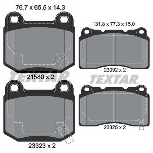 Textar front rear pads fits - textar,