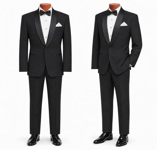 Black shawl lapel tuxedo - shawl,