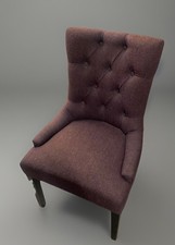 Plum Button Back Accent Chair