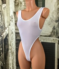 Sexy white stretchy thong