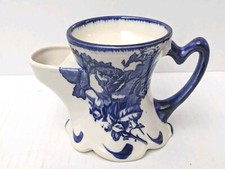 Rare 1950s  "Floris" London Ironstone Staffordshire England Blue Shaving Mug