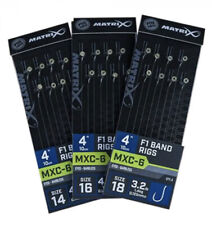 MATRIX MXC-6 4" AND 6" F1 BAND RIGS FISHING HOOKS TO NYLON