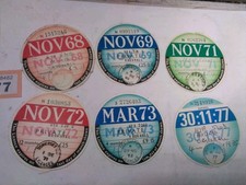 Tax Disc X 6 Vintage