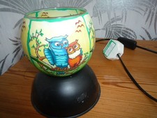 LAMP WITH GLASS SHADE PAINTED