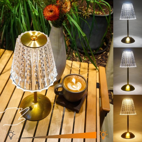 New led crystal table lamp - crystal,