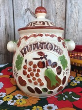 VINTAGE BAY KERAMIK RUMTOPF WEST GERMANY 164-55 FRUIT PATTERN COLLECTABLE POT
