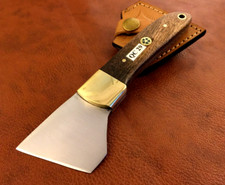 Handmade Leather Craft | Carbon Steel | Skiver Tool Wood Handle DIY
