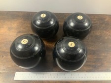 Set of 4 Thomas Taylor Vintage Wood Lignum Vitae Lawn Bowls Ideal Wood Turning