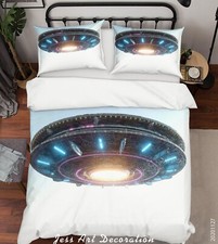 3D Spaceship Space Quilt Cover