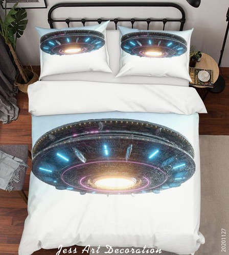 Spaceship space quilt cover - 3d,