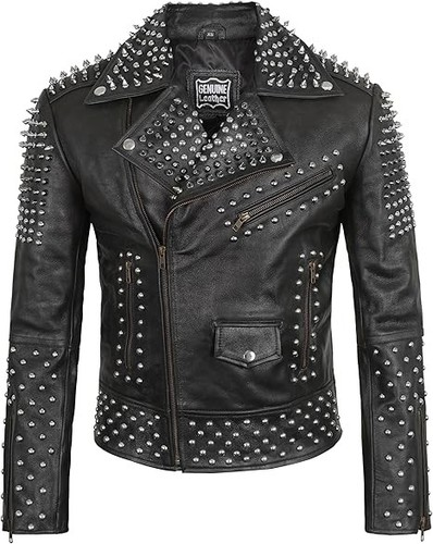 Mens studded leather jacket - studded,