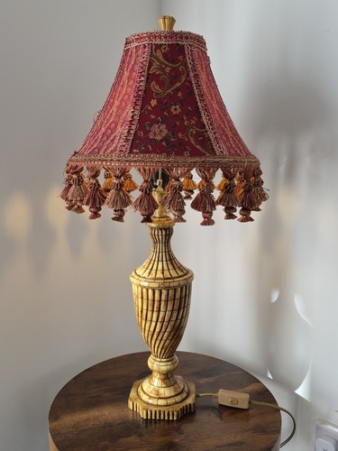 Vintage victorian table - table, lamp