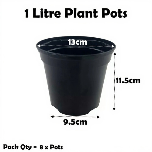 Litre black plant pots - litre,