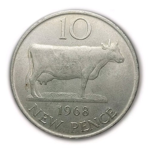 1968 guernsey pence coin - guernsey, 10