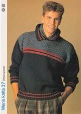 Knitting Pattern.Men's Knits 37.Stripe Appeal Sweater In 3 Colours. NOT REPRINTS