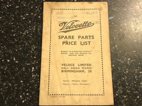 Velocette non illustrated - velocette, non-illustrated