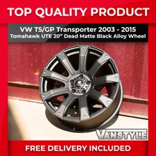 FOR VW T5 GP 2003-15 TOMAHAWK UTE 20IN LOAD RATED ALLOY WHEELS DEAD MATTE BLACK