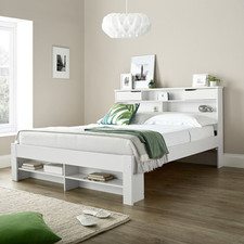 Wood Storage Bed, Fabio White