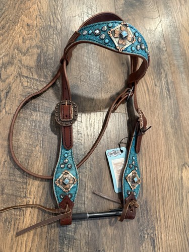 Heritage brand bling headstall - brand,