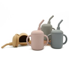 Toddler Sippy Cup with Straw Training Cup for Babies Spill Proof Non-Slip Handle