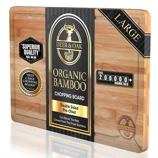 Extra Large Wooden Chopping Board Bamboo Cutting Serving Wood Kitchen Food