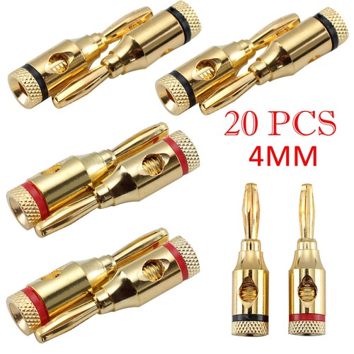 4mm male banana plugs gold - banana,