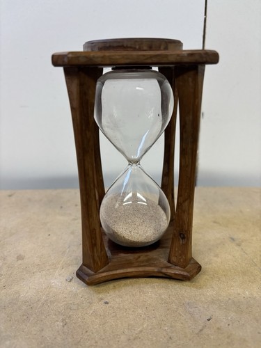 Wooden hourglass sand timer - wooden, in