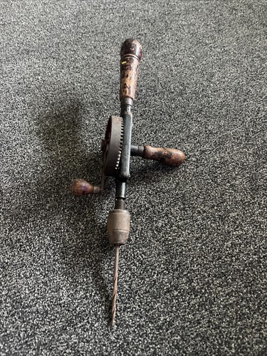 Vintage hand drill with - drill,