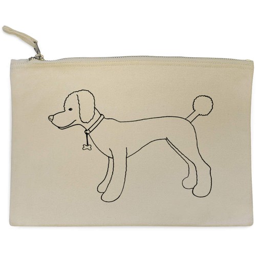 Poodle dog canvas zip clutch - dog',
