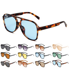 Vintage Retro 70s UV400 Sunglasses Women Men Classic Large Square Frame Glasses