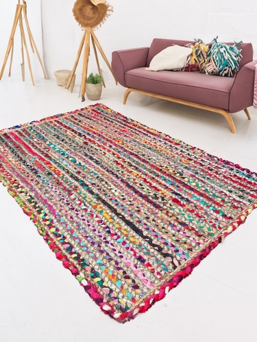 Striped rug jute - rug, rugs