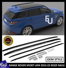 FOR RANGE ROVER SPORT BLACK ROOF RAILS L494 2014-21 GLOSS BLACK BAR RACK OEM FIT