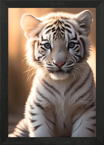 White tiger cub portrait - tiger,