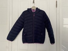 Girls M&S Navy Lilac Puffer