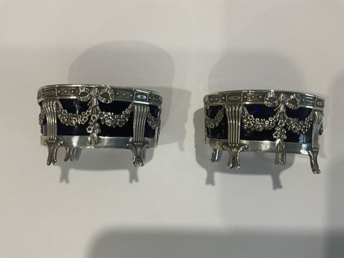 Pair antique french silver - french,