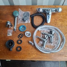 Vintage sink and bath Taps, with shower attachment, new old stock