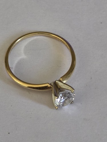 Vintage 14k gold diamonique - gold, dq