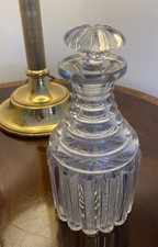 Regency Georgian step cut spirit crystal decanter  Antique  heavy & Stopper 21cm