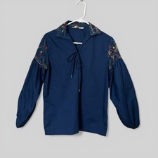 Vtg hippie boho peasant top - vtg,