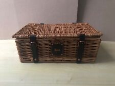 Harrods Lined Wicker Storage Picnic / Hamper Basket -  16” x 10” x 6”