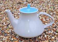 POOLE  POTTERY VINTAGE TWINTONE  TEAPOT -  Dove Grey & Sky Blue -2 pint