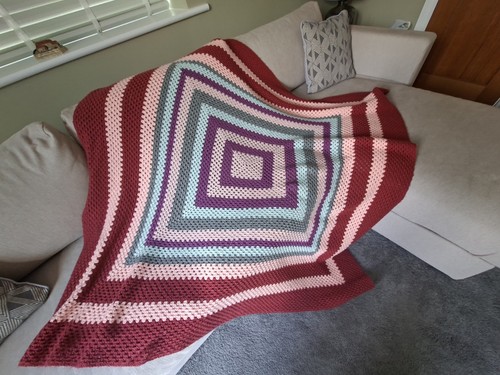 Hand crochet blanket throw - hand,