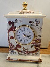Masons Ironstone Mandalay Red  Mantel Clock H21cm X W13cm (New Clock Fitted) Vgc