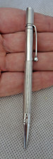 VINTAGE ENGINE TURNED SOLID / STERLING SILVER PROPELLING PENCIL