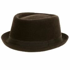 Black Cord Porkpie Hat Cordouroy Pork Pie Classic Band Retro Trilby Gangster Hat