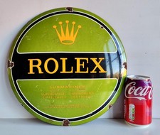 SUPERB ROUND ROLEX WATCH ENAMEL SIGN - MANCAVE / GARAGE / KITCHEN