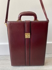 Vintage 1970's Top Grain Brown Leather Brief Case Attache Case with key 12 x 16"