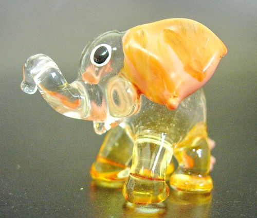 Blown glass elephant - elephant, figurine