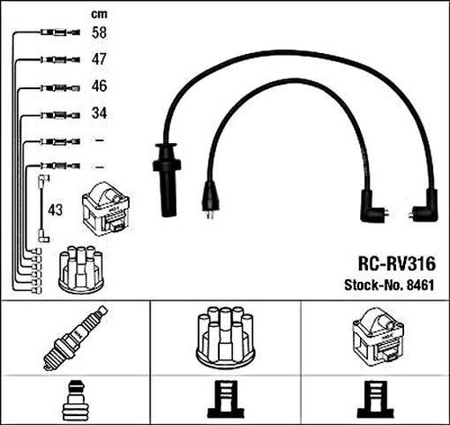 Black ignition cable - black,